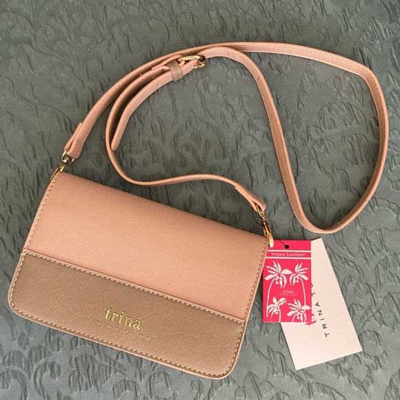 TRINA TURK | NWT Color Block Blush/Tan Crossbody Bag - Picture 2 of 7